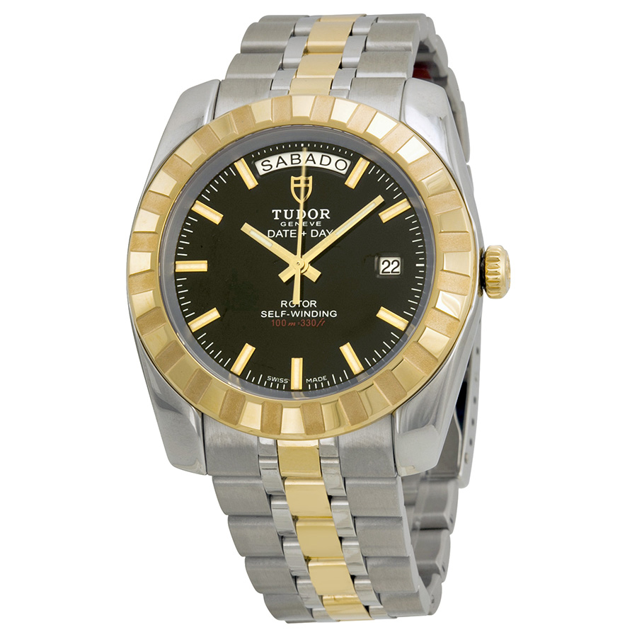 Tudor Date Classic Automatic Black Stainless Steel Chronograph Watch