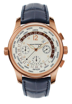 Girard Perregaux Worldwide Time Control Automatic Silver Dial Steel Men's Watch