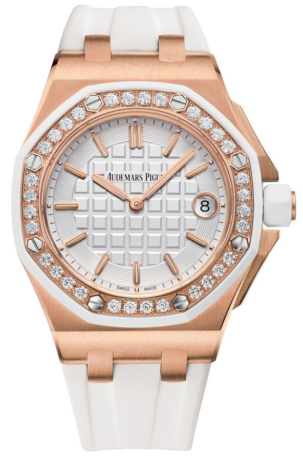 Royal Oak 41mm Ladies Watch - Diamond Bezel - Automatic White Gold - Blue Opal Dial
