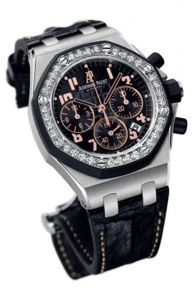 Audemars Piguet Royal Oak Offshore 26282SK.ZZ.D101CR.01 Women's Watch - Diamond-Crusted Bezel, Automatic, Stainless Steel, Blue Face