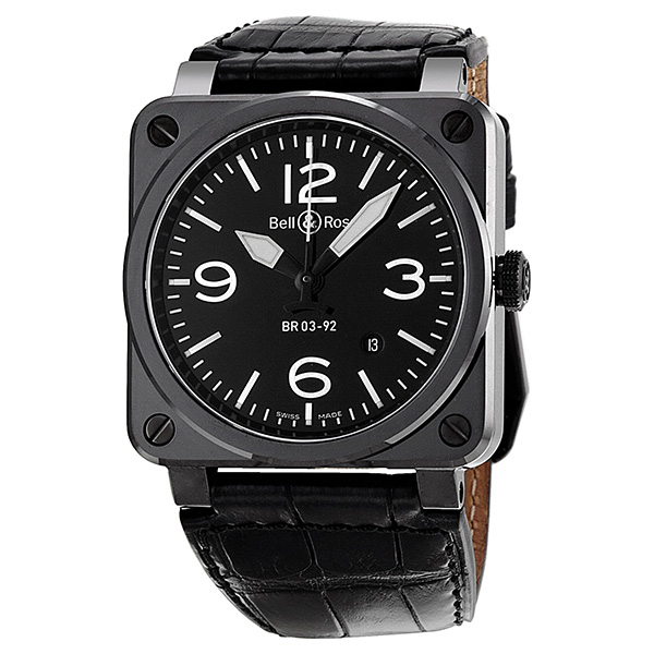 Bell Ross Swiss Made Pilot Watch - Ceramic Case, Blue Dial, 41mm Auto - Aviator's Choice