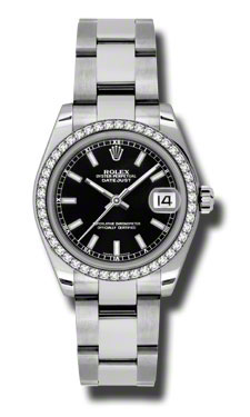 Rolex Datejust 178384BKSO Swiss Clone Automatic Black Dial Men's Watch