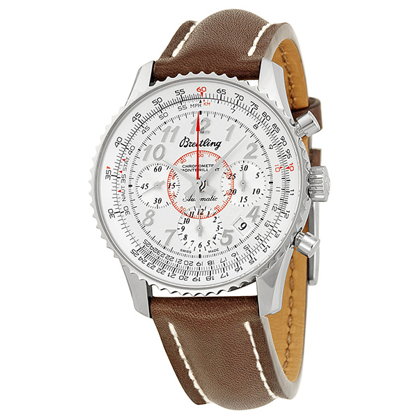 Breitling Montbrilliant Inspired Automatic Silver Face Chronograph Watch