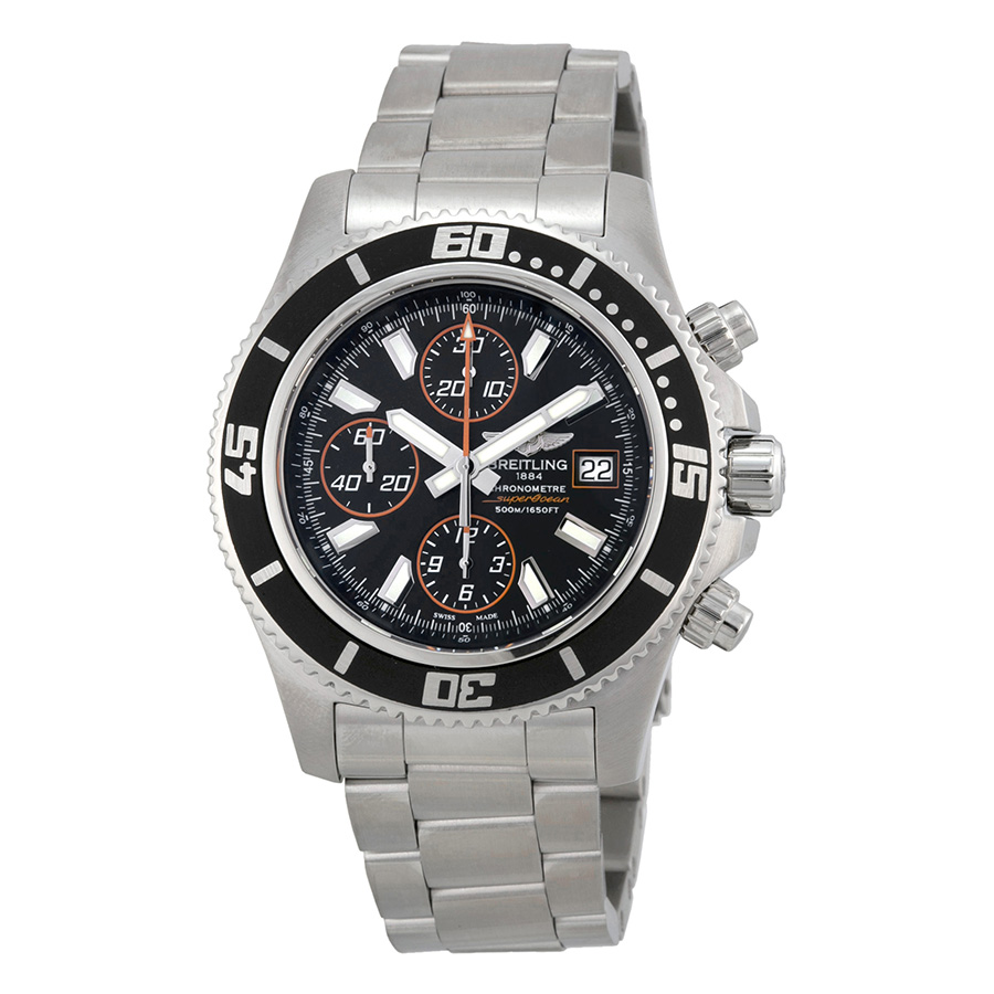 Breitling Superocean Pro A1334102-BA85SS Dive Watch: Stainless Steel, Black Diver, 43mm, Automatic