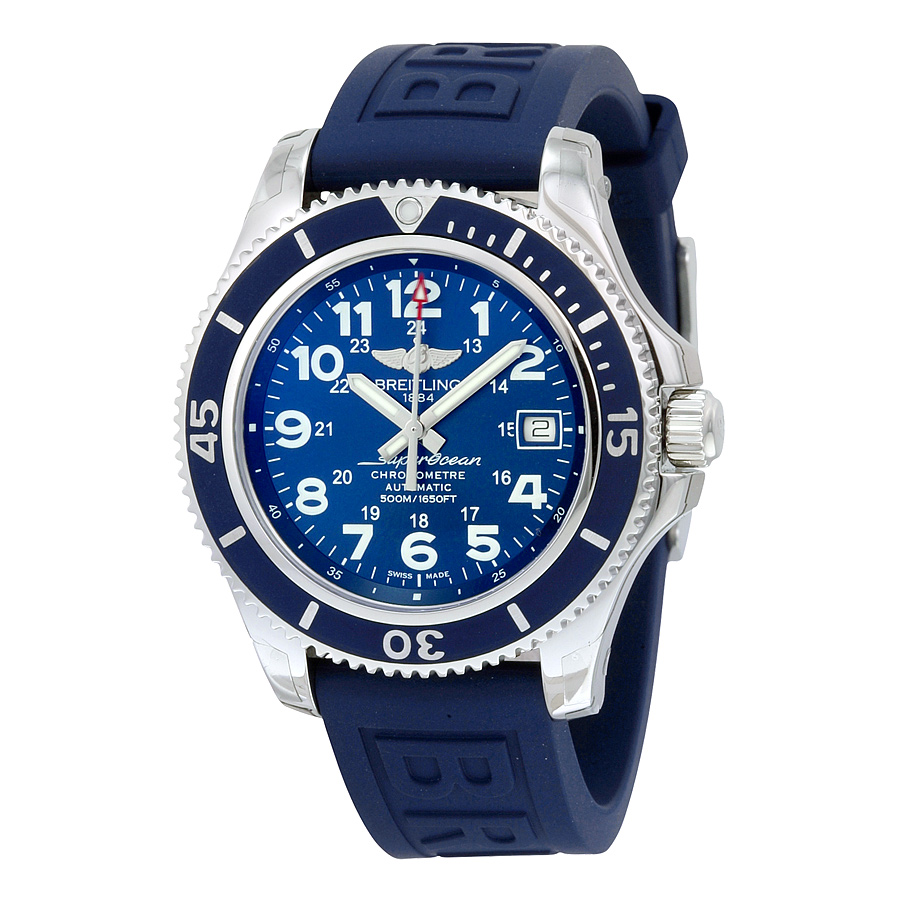 Breitling Superocean II Diver Swiss Clone 42mm Jet Black Face Automatic Water Resistant Watch