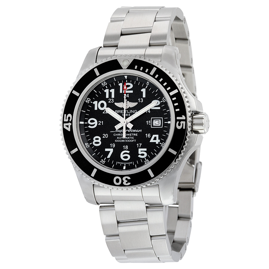 Breitling Superocean II Clone 44 Automatic Dive Watch - Stainless Steel Bezel - Blue Sunray Dial