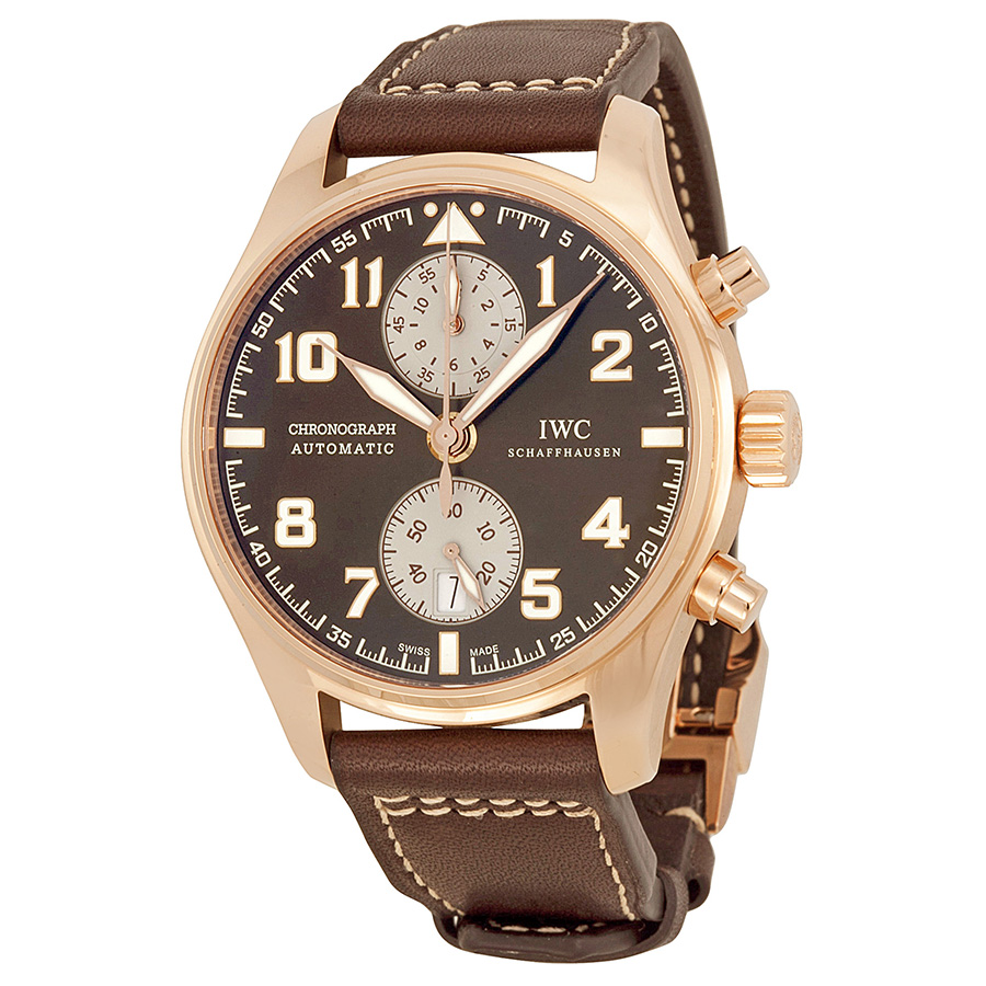 IWC Pilot Automatic Flight Timer Quartz Chronograph Watch - Jet Black Dial - Stainless Steel 46mm