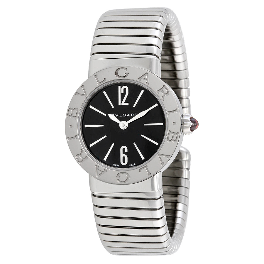 Bvlgari Tubogas Automatic Black Dial 18K Gold Men's Watch