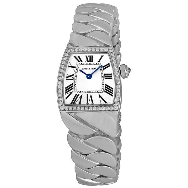 Cartier La Dona Elegance 39mm 18K White Gold - Quartz Movement - Silver Guilloche - Diamond Bezel