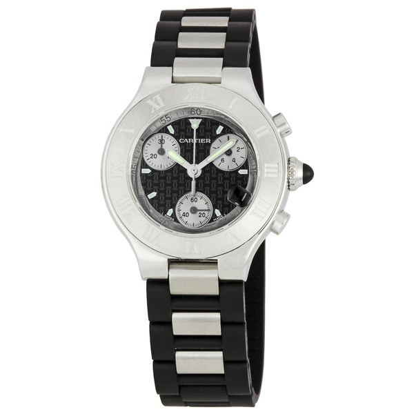 Cartier Must 21 Swiss Engineered Steel Mesh Bracelet Blue Face Replicawatch