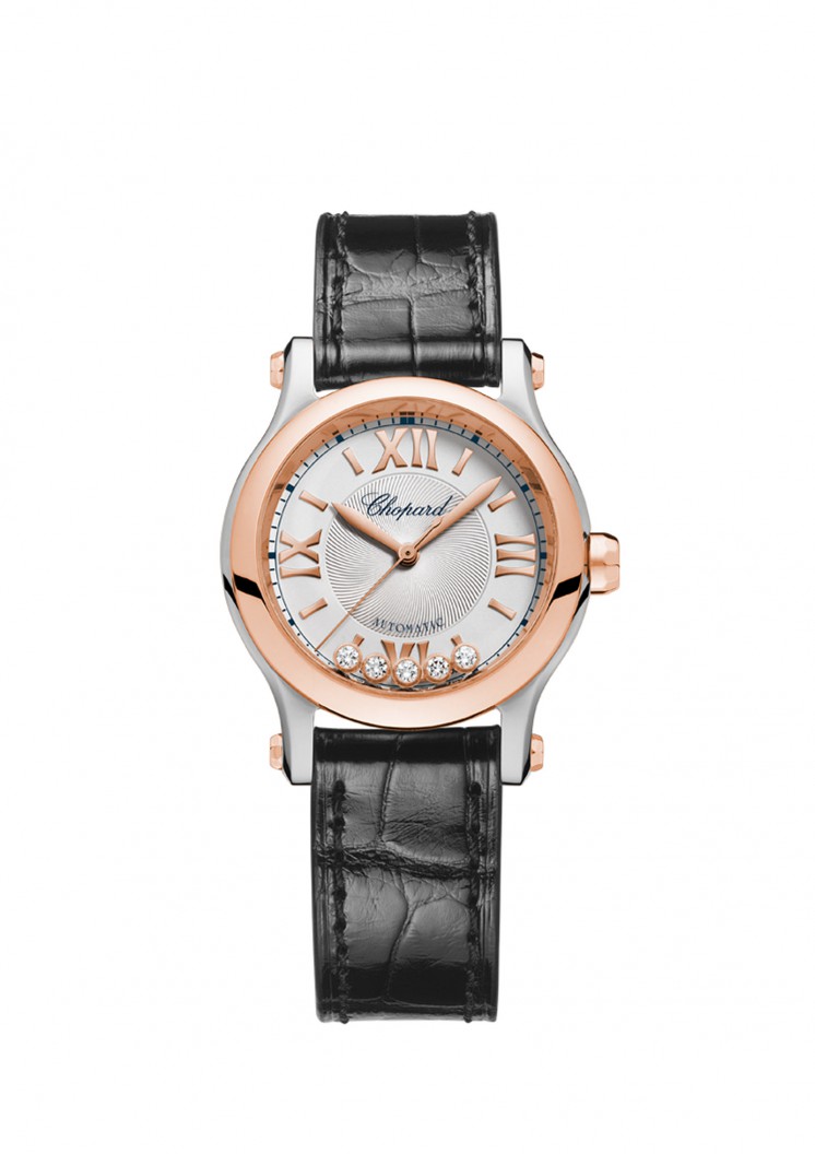 Chopard 278573-6001 Automatic Silver-Tone Black Dial Black Leather 30mm Clone Watch