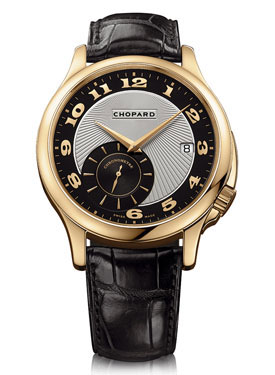 Chopard L.U.C. Clone with Silver Bezel, Black Face, Manual Movement, 44mm Case