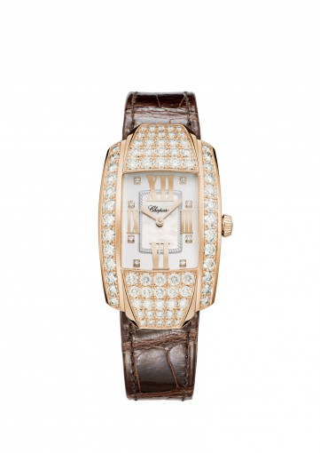 Chopard La Strada Pearl Mother of Pearl 42mm Quartz 18K Rose Gold Leather Strap