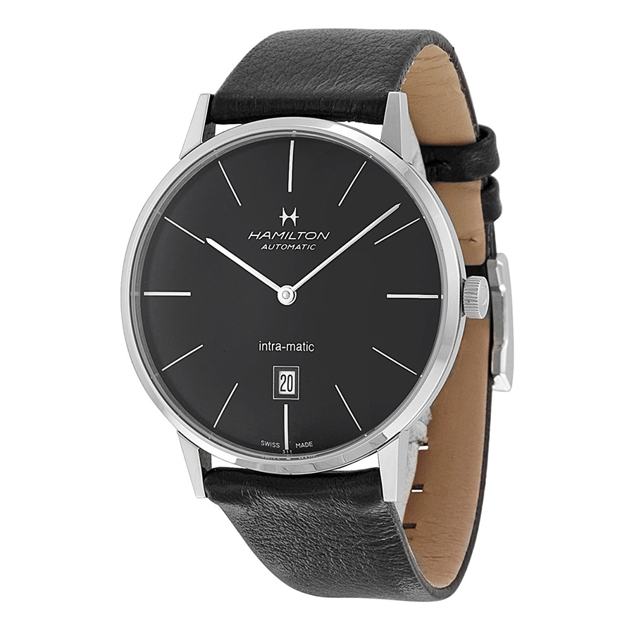 Hamilton Intra-Matic Automatic Swiss Clone 36mm Chrome & Black Chronograph Watch