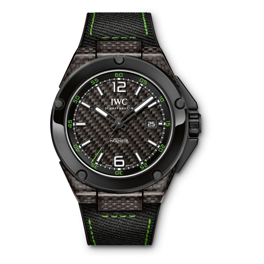 IWC Ingenieur Clone Carbon Fiber 45mm Automatic Steel Dial Chronograph Watch