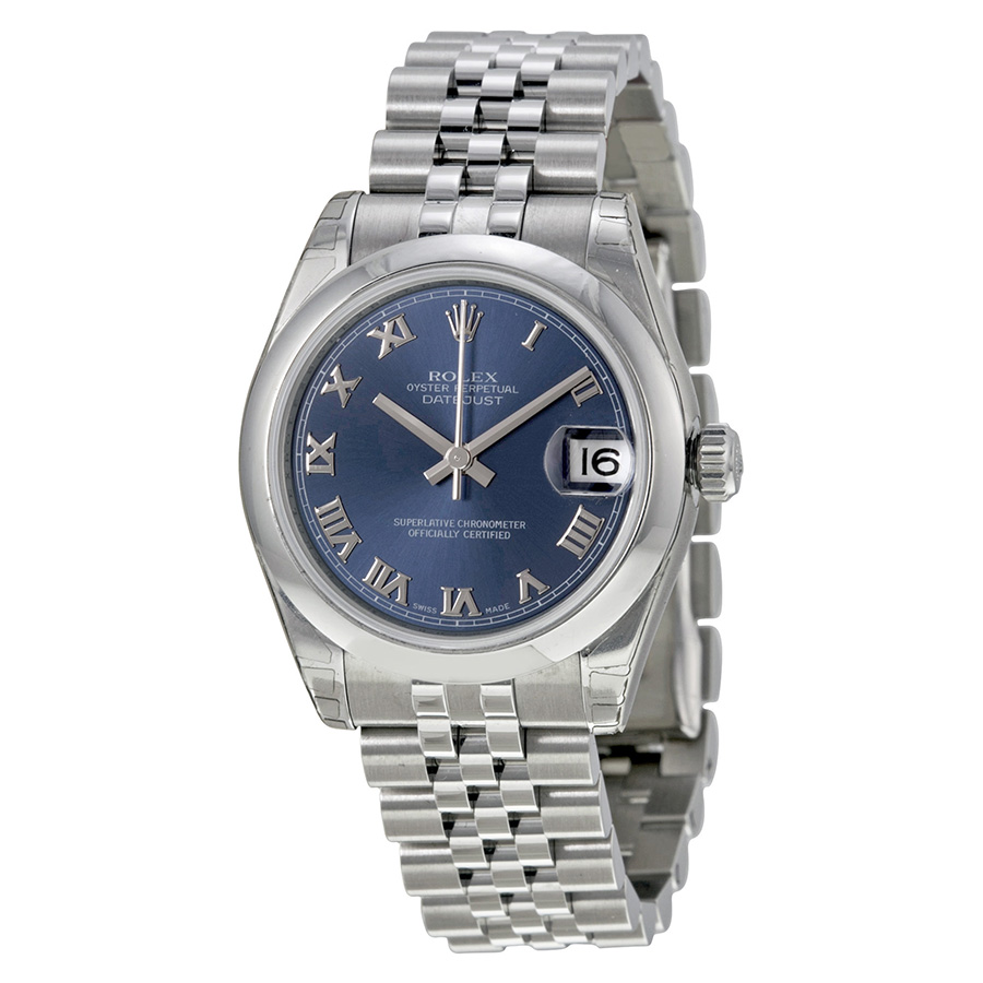 Rolex Datejust Lady 31 Imitation 31mm Rose Gold Bezel Blue Face Watch