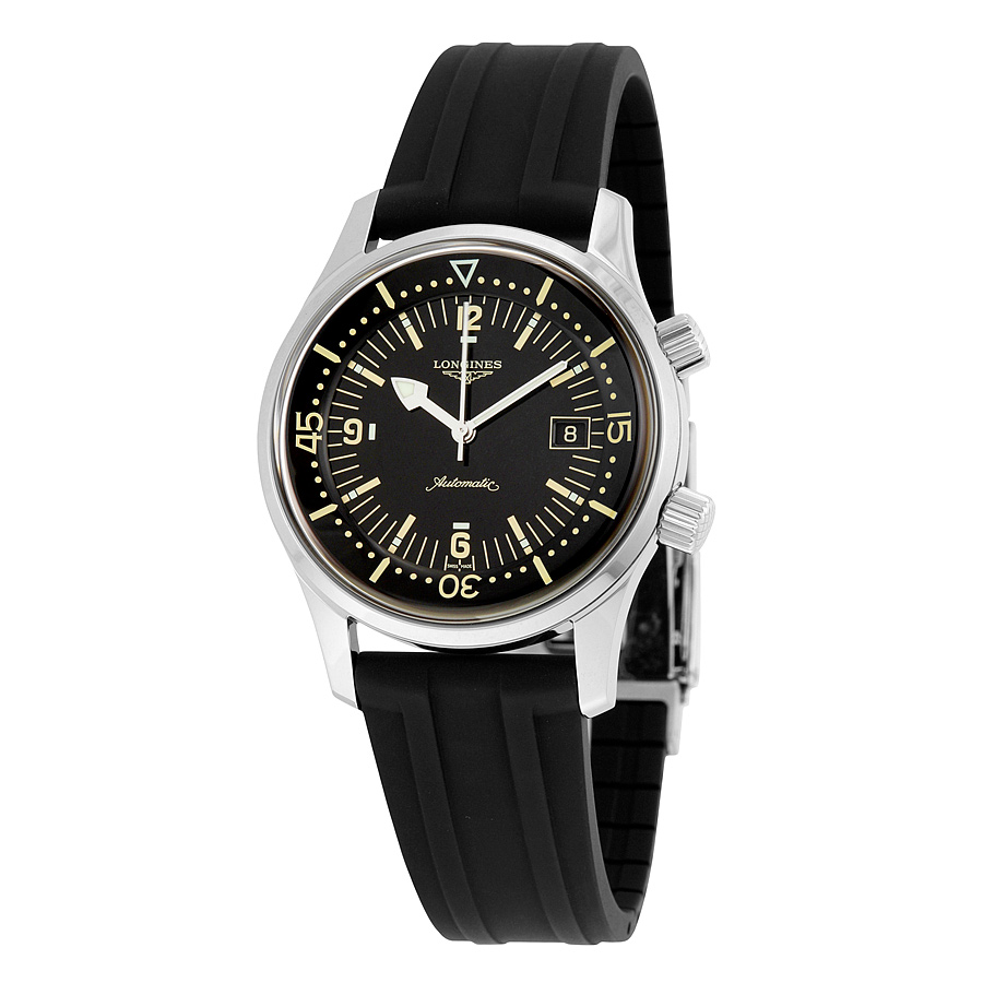 Longines Heritage Chronograph Black Face Automatic Watch