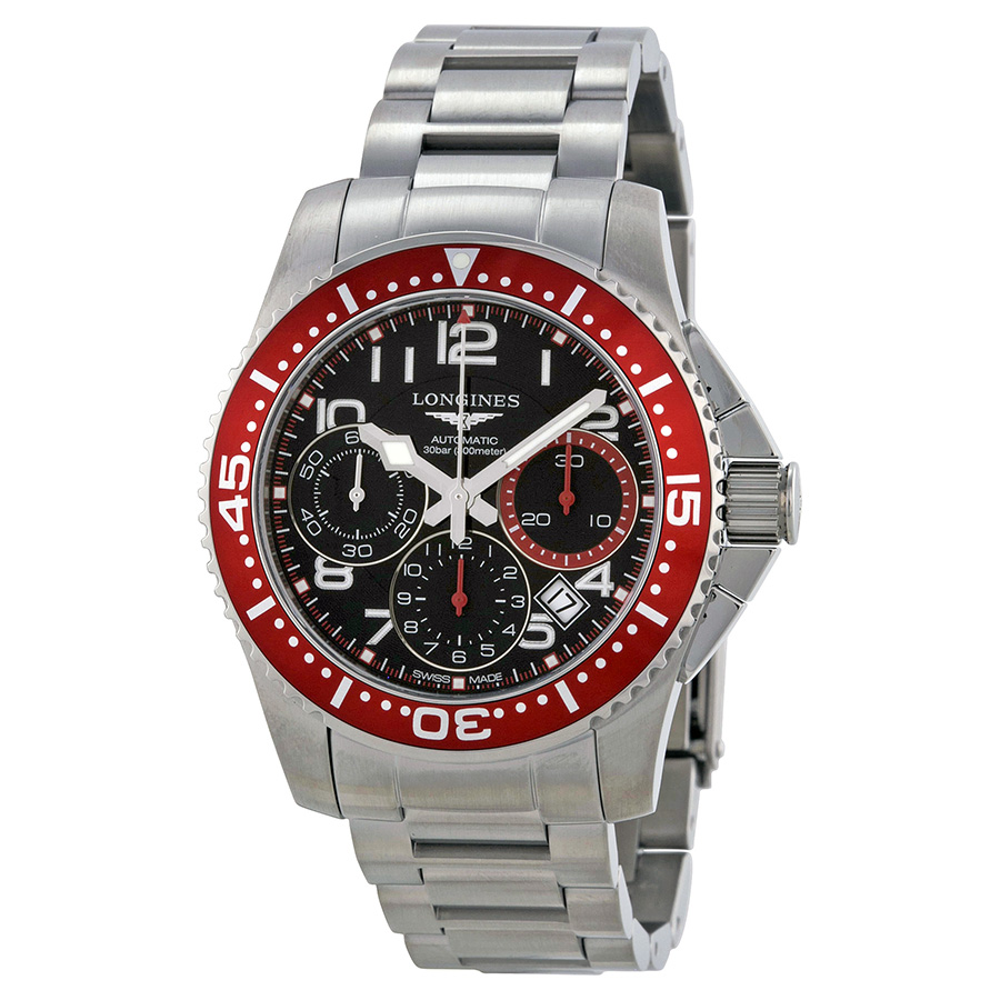 Longines HydroConquest Diver 42mm Steel Automatic Black Face Mens Watch