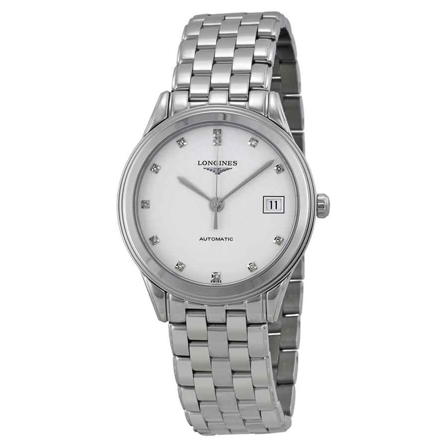 Longines Flagship L4.774.4.27.6 - Swiss Automatic - Stainless Steel - Black Roman Dial - 30m Water Resistant Watch