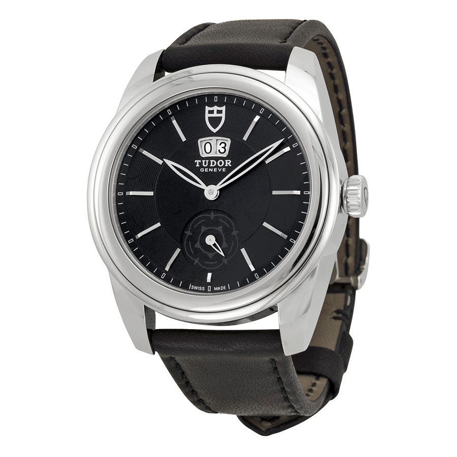 Tudor Glamour Chrono 57000-BKBKL Jet Black Face Automatic Water-Resistant Steel Watch