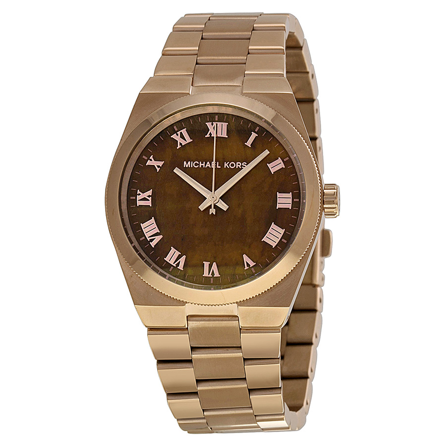 Michael Kors Channing MK5895 Imitation Rose Gold-Plated Steel Watch with Swarovski Crystal Accents