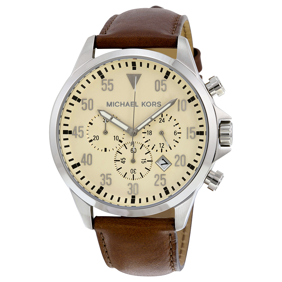 Michael Kors Gage MK8441 Quartz Chronograph Watch - Sleek Steel Bezel, Jet Black Face