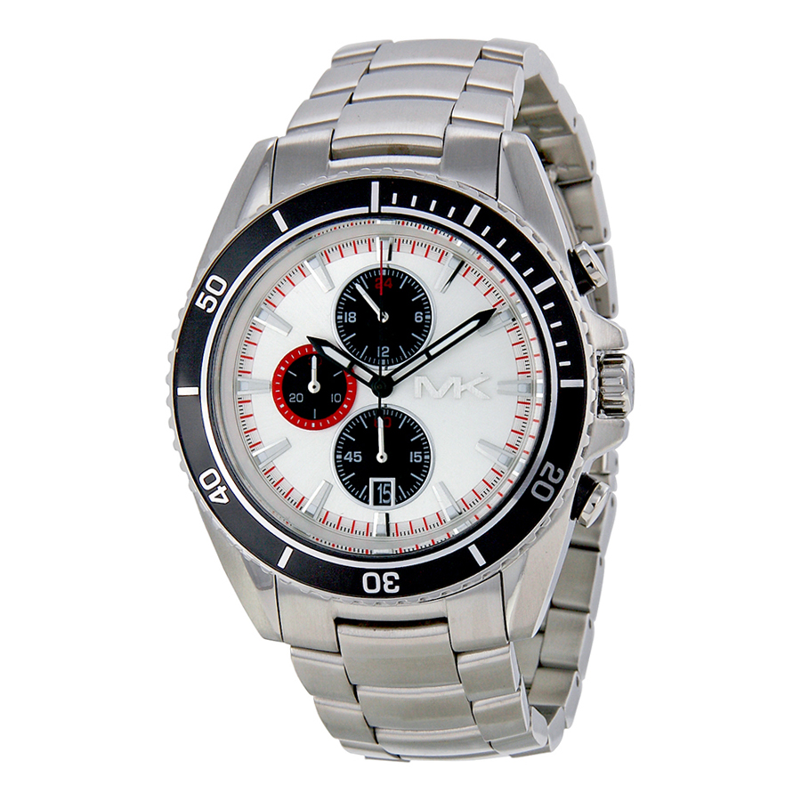 Michael Kors JetMaster MK8339 Quartz White Dial Steel 45mm Replica Watch