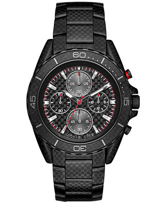 Michael Kors JetMaster MK8455 Carbon Fiber Chronograph Black-Tone Watch
