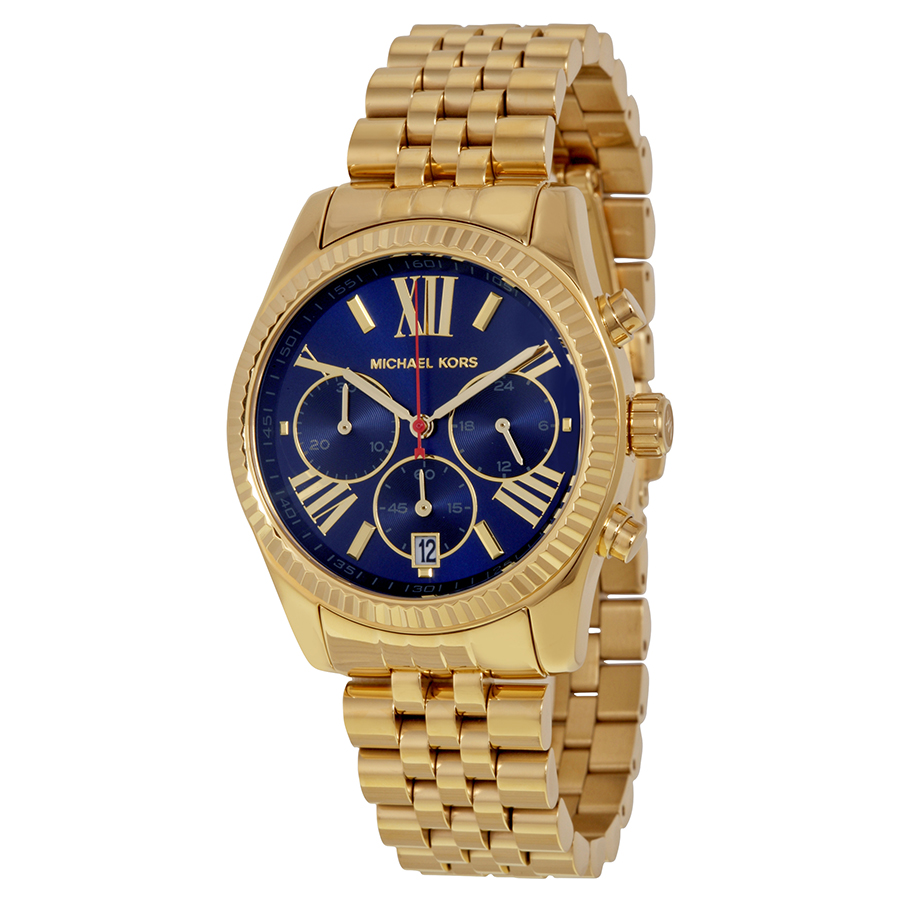 Michael Kors Lexington MK6206 Stainless Steel Watch - Blue Chronograph Silver