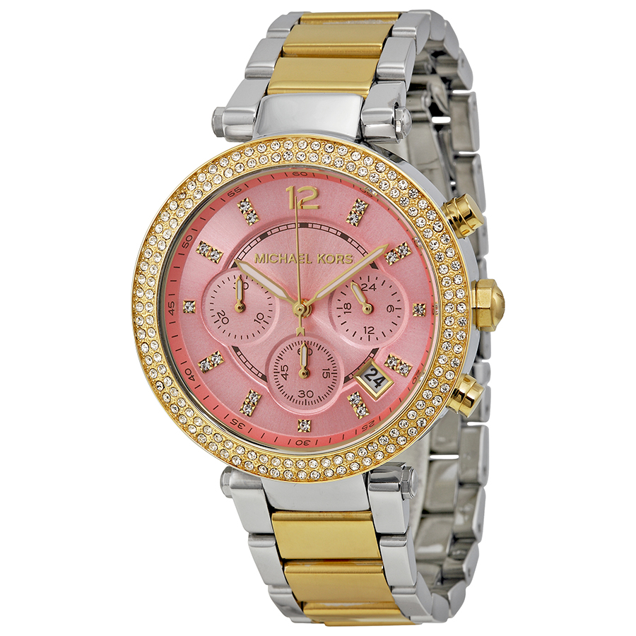 Michael Kors Parker MK6140 Steel Chronograph Watch with Black Dial