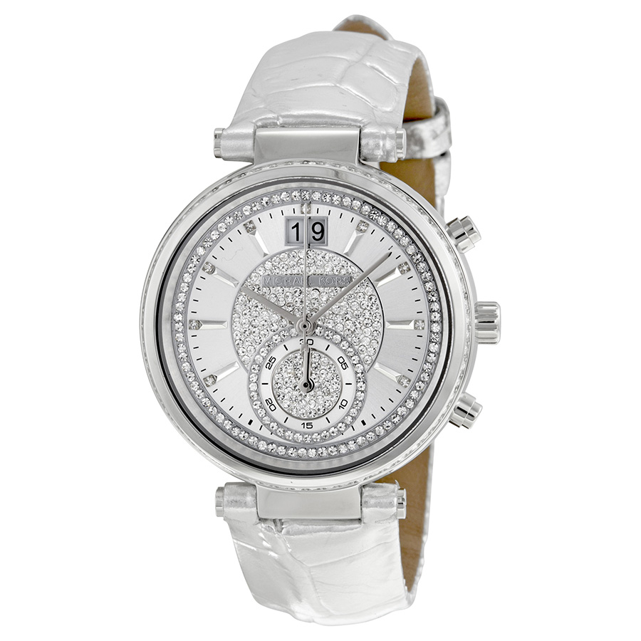 Michael Kors Sawyer MK2443 Imitation Stainless Steel Automatic Silver Dial Chronograph Watch