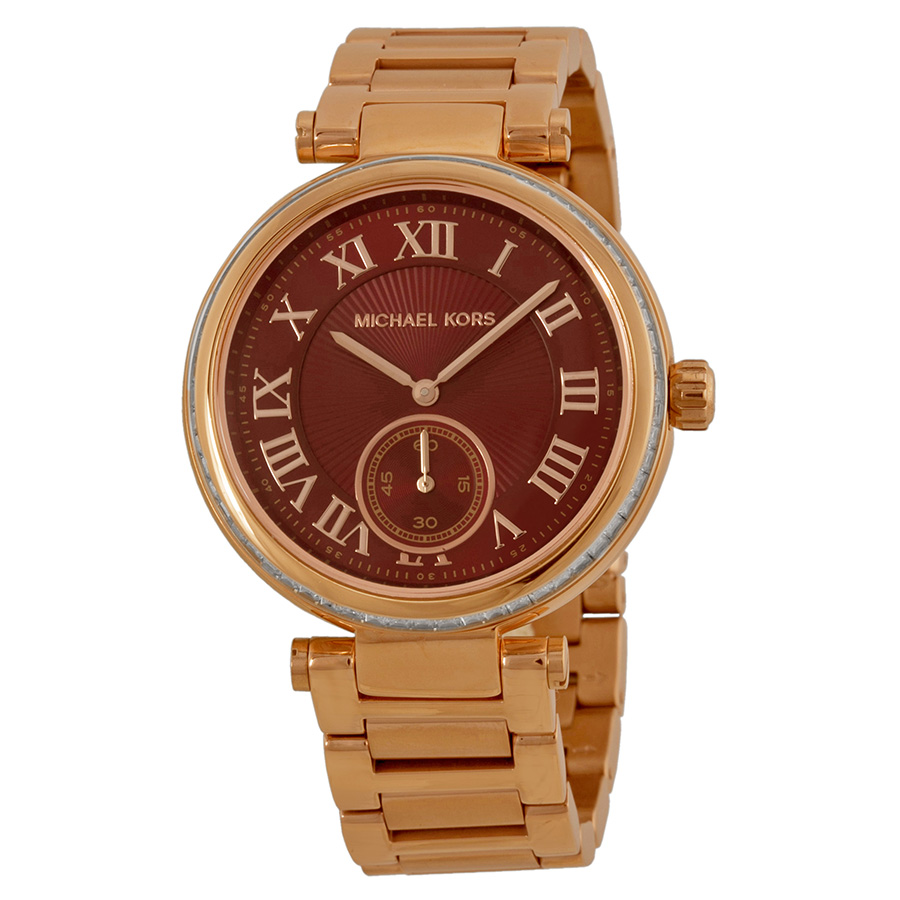 Michael Kors Skylar MK6086 Automatic Watch - Chic Black Dial & Stainless Steel for Women