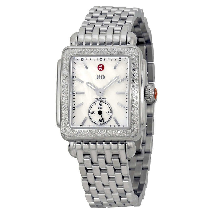 Michele Deco Swiss Clone 36mm Diamond Accents Gold Tone Watch