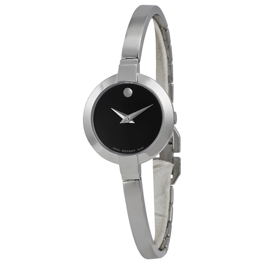 Elegant Movado Bela 0606595 Automatic Gold-Tone Lady's Watch with Crystal Bezel
