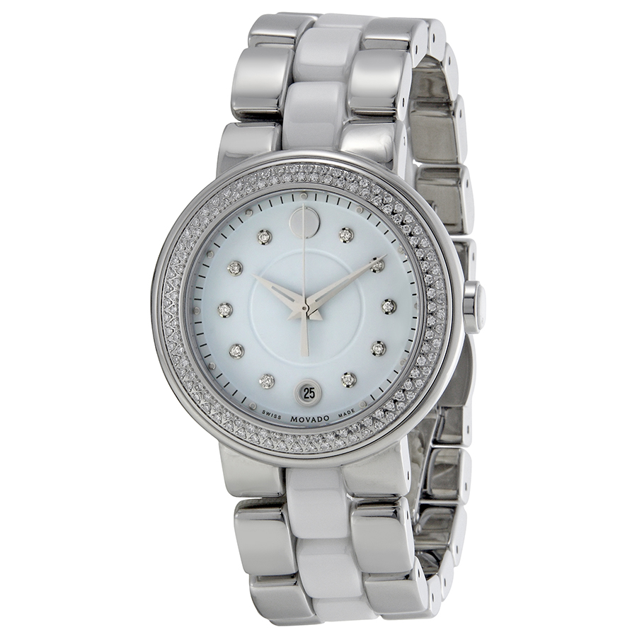 Classy Movado Cerena Automatic Pink Gold Case Women's Watch - Sparkling Charm