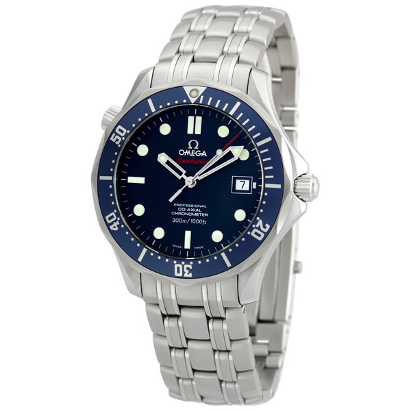 Omega James Bond 2220.80 Diver Chrono Auto Blue Face Steel Reps Watch
