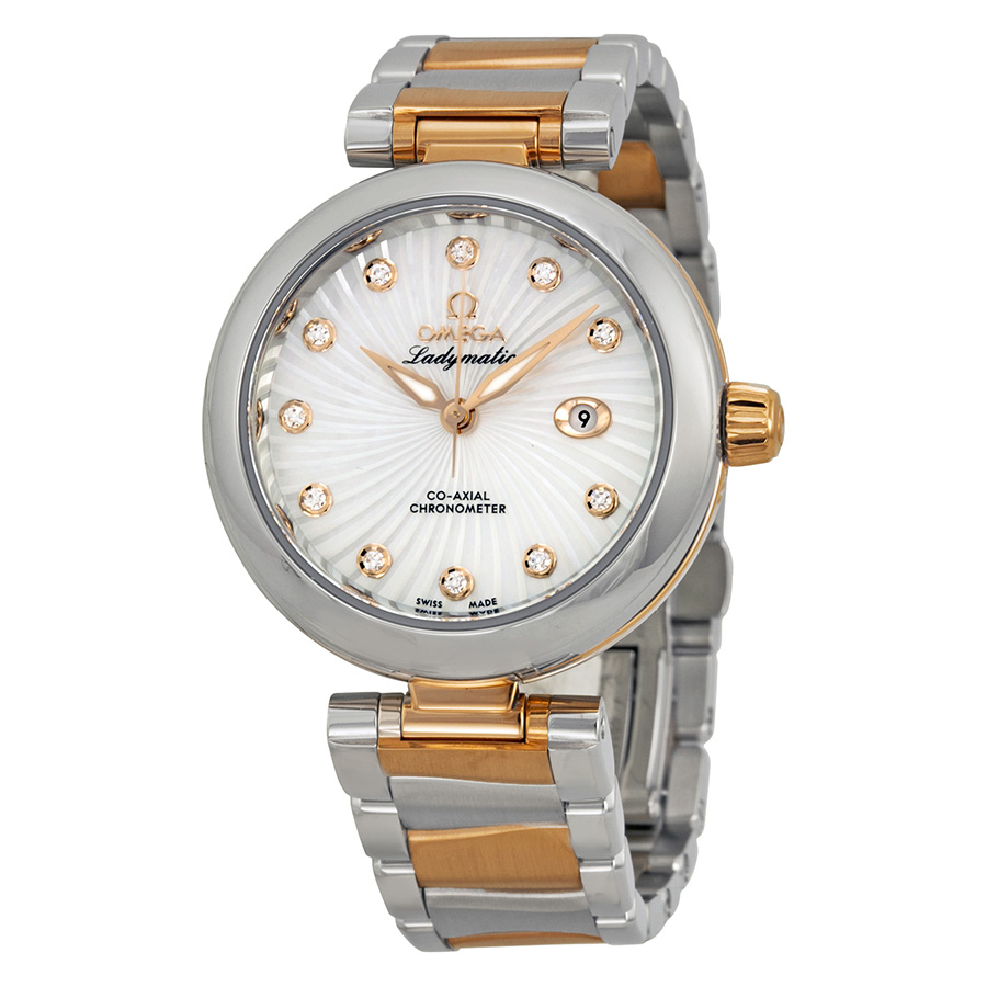 Omega Ladymatic Pearl Swirl Automatic Steel Watch - Elegant Luxury Clone