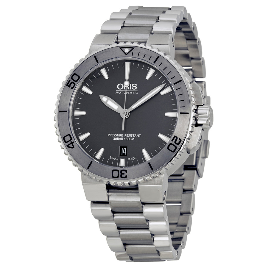 Oris Aquis Dive Pro Swiss Clone 8ATM Steel Chrono Jet Black Face Watch