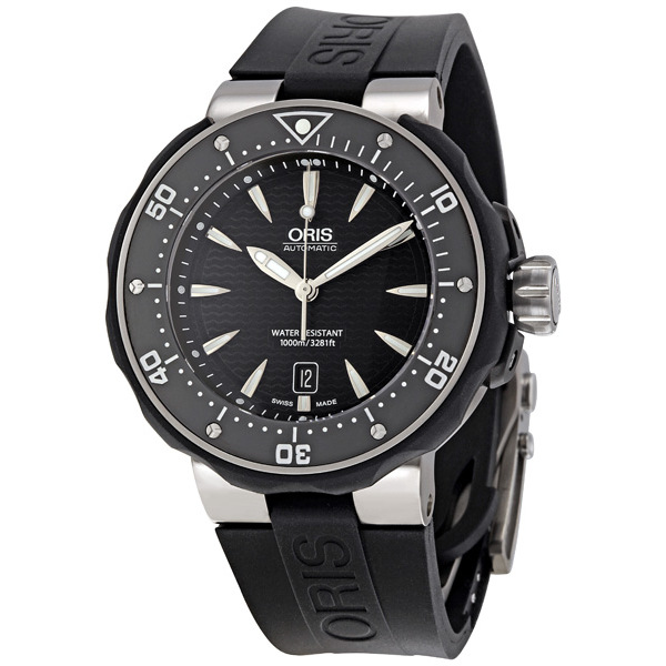 Oris Pro Diver 01 Chrono Automatic Dive Time Jet Black Face Steel Case Watch