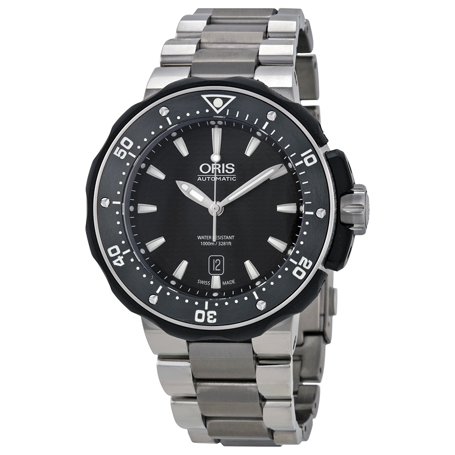 Oris Pro Diver Automatic Steel Case Jet Black Dial 200m Water Resistant Watch