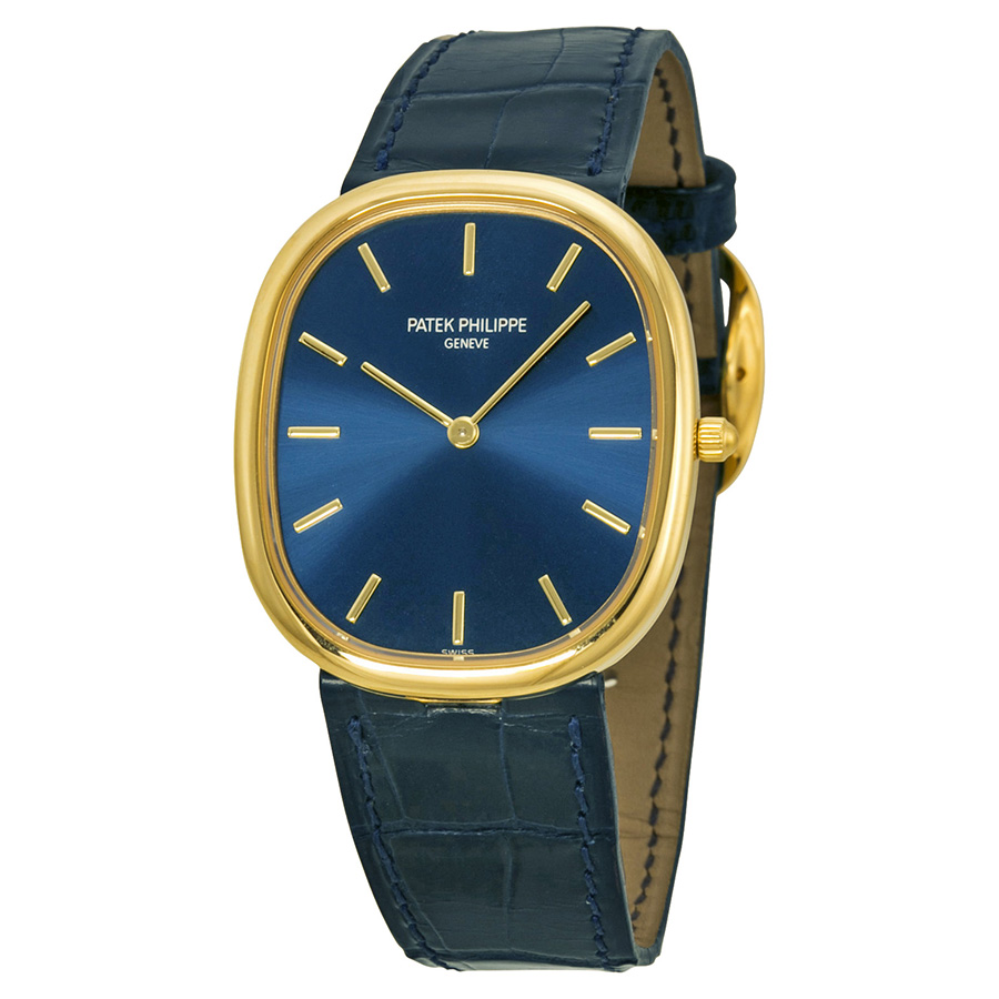 Patek Philippe Golden Ellipse 3738-100J Clone, Swiss Automatic, Rose Gold Case, Black Dial, 37mm, Water-Resistant Watch