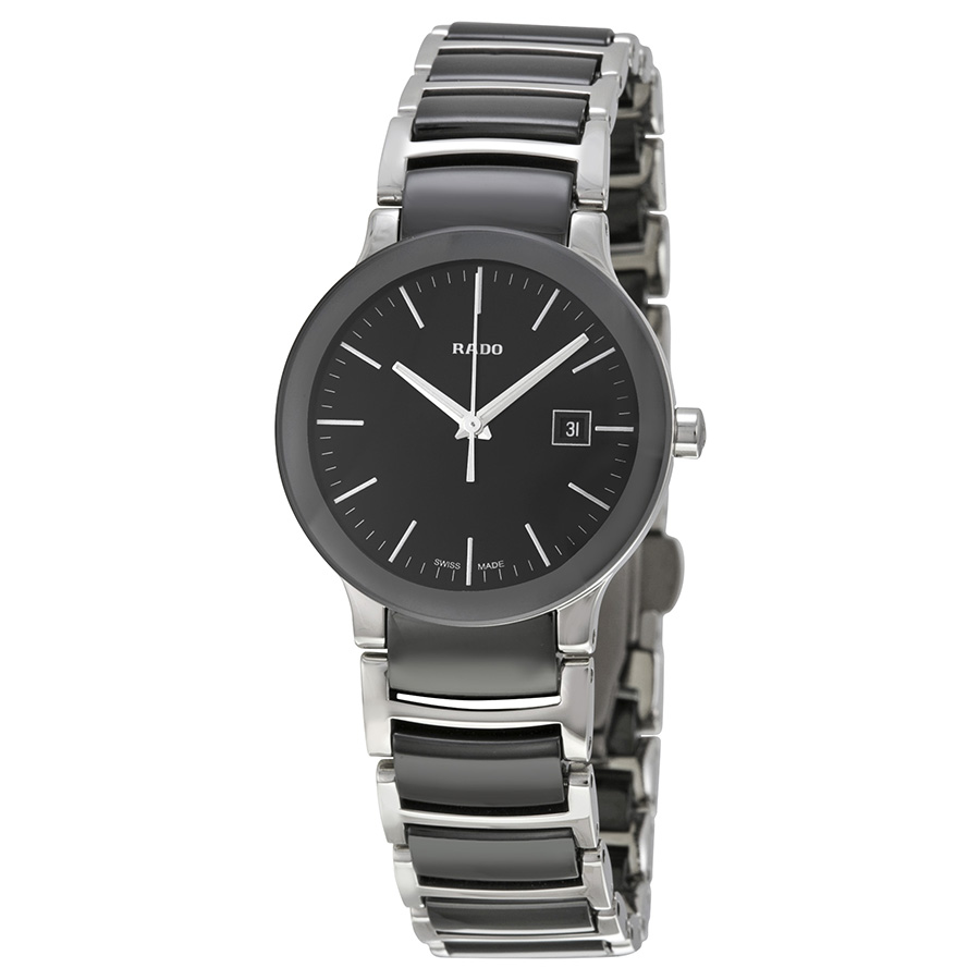 Rado Centrix Chronograph Replica Jet Black Face Stainless Steel Watch