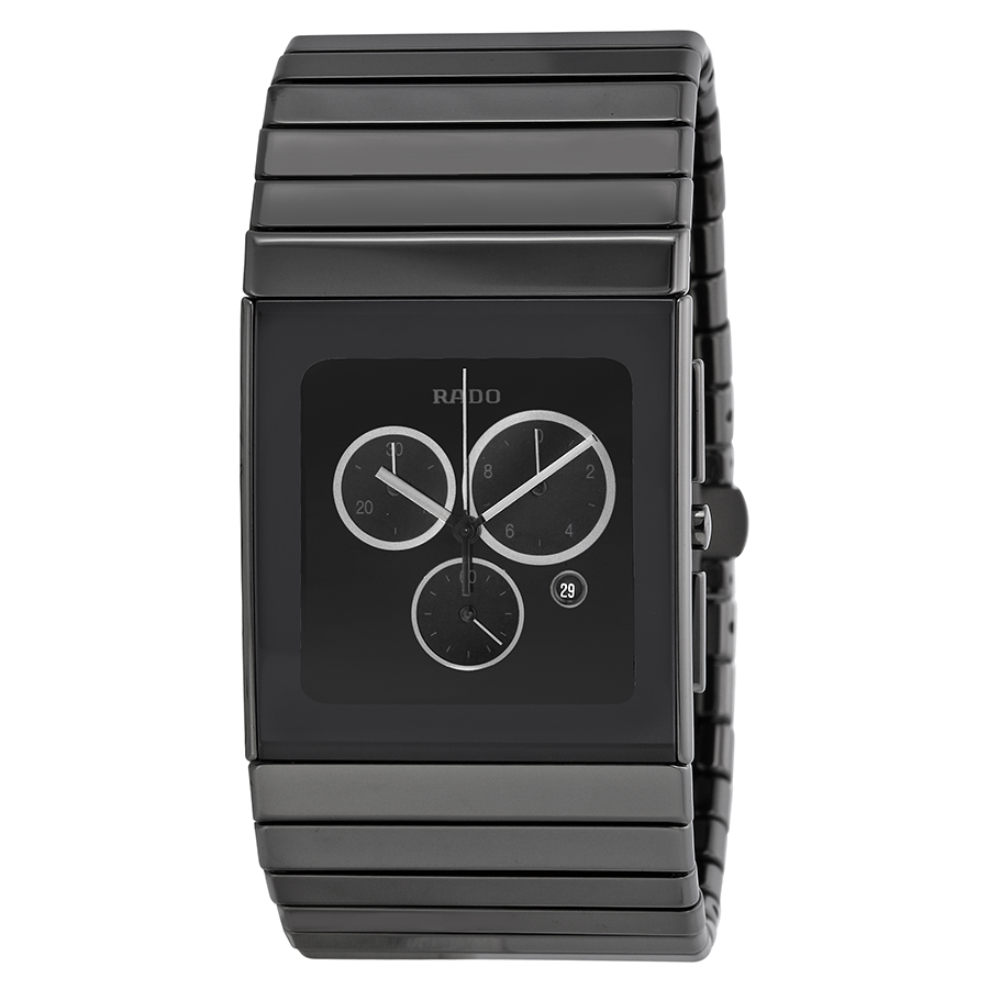 Rado Ceramica R21824152 Jet Black Dial Automatic Steel Ceramic Chronograph Watch