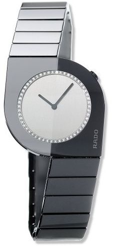 Rado R25472712 Quartz Ceramic Silver Dial Sapphire Crystal Diamond Bezel Ladies Watch