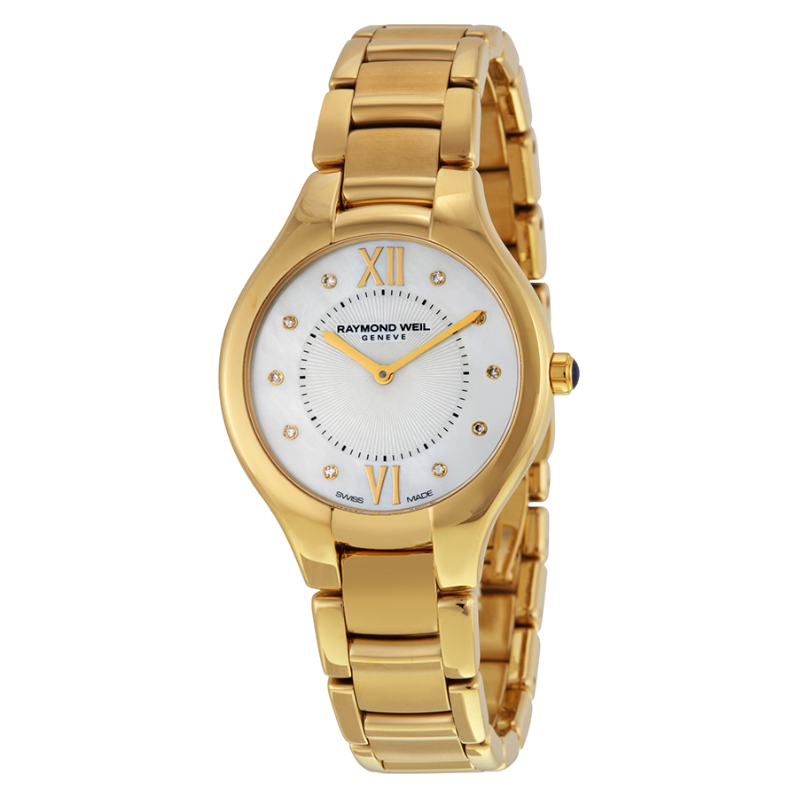Raymond Weil Noemia Gold-Plated Steel Automatic Yellow Dial Timepiece