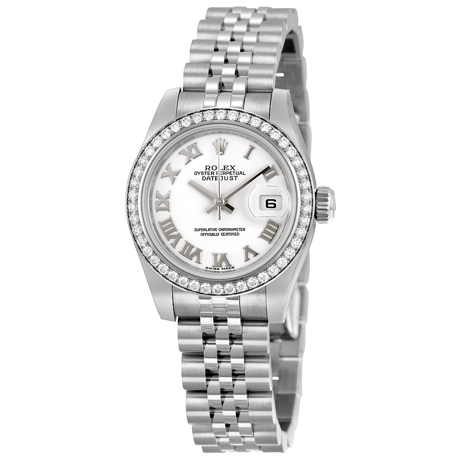 Swiss Clone Rolex 179384WRJ Automatic Black Face Steel Watch