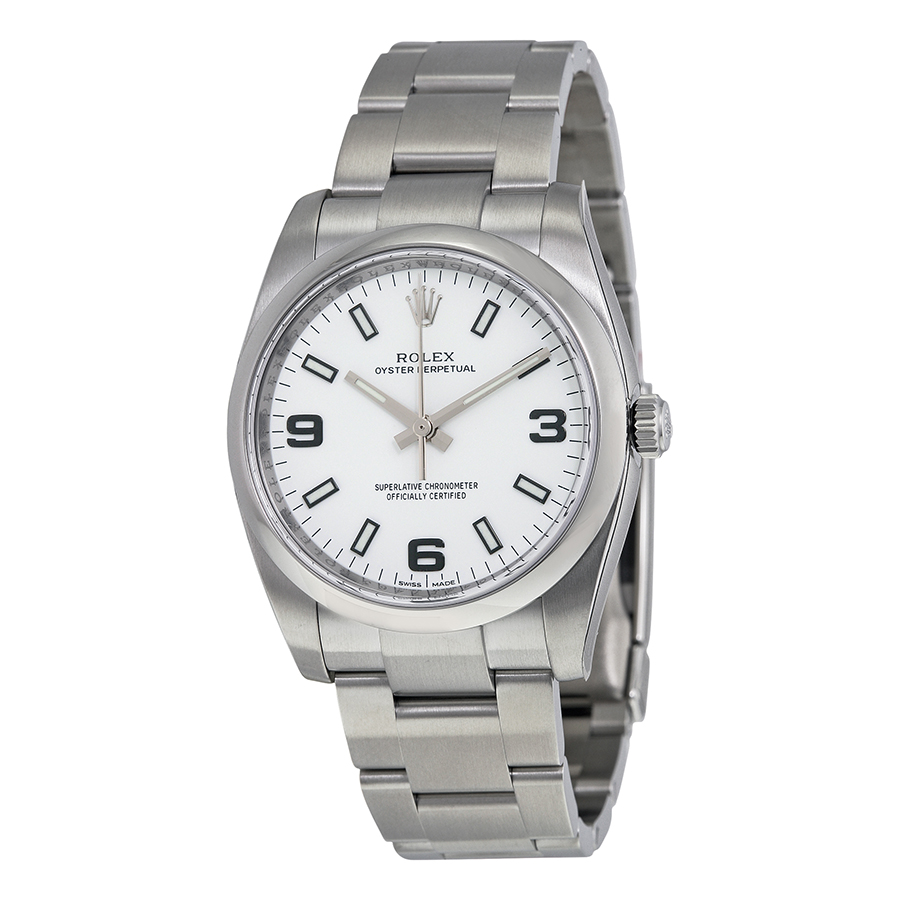 Vintage-Inspired Rolex Airking 114200WASO Steel Automatic Dive Watch - Jet Black Face 40mm Water Resistant
