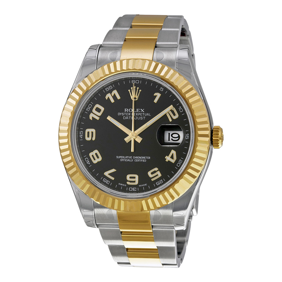Stainless Steel Rolex Datejust II 116333BKAO Imitation Automatic Watch with Black Dial