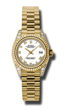 Omega Ladie's Datejust 179238WRP Clone, Automatic Swiss Movement, Stainless Steel Case, Beige Dial Watch