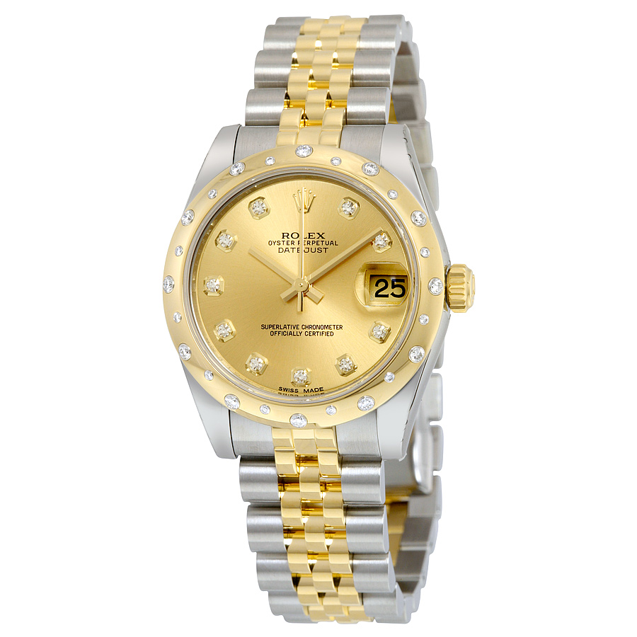 Rolex Oyster Perpetual 31mm Lady's Classic Diamond-Set Silver Dial Watch